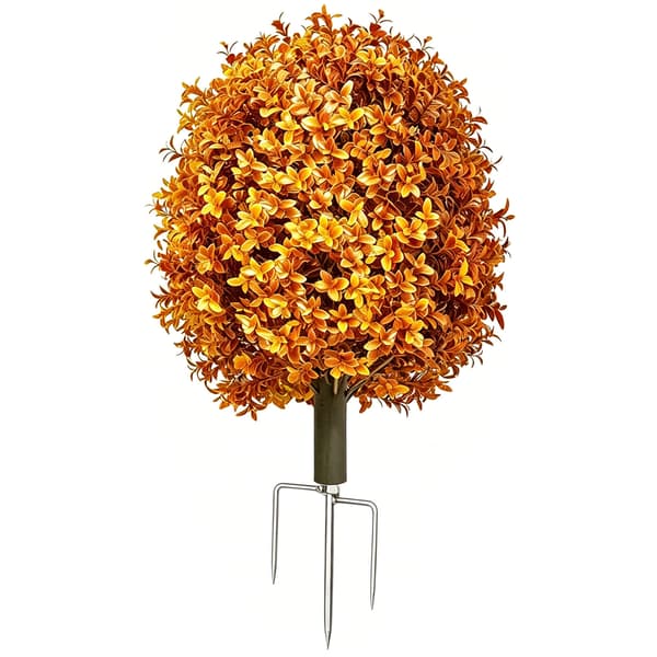 2-pak 65 cm kunstig buksbom-topiary - efterårsboligindretning - stil 2 Orange+Yellow 2 Pack