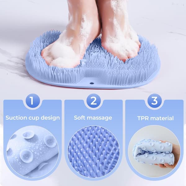 Fod- og rygskrubber til brusebadet Blue 1 Piece