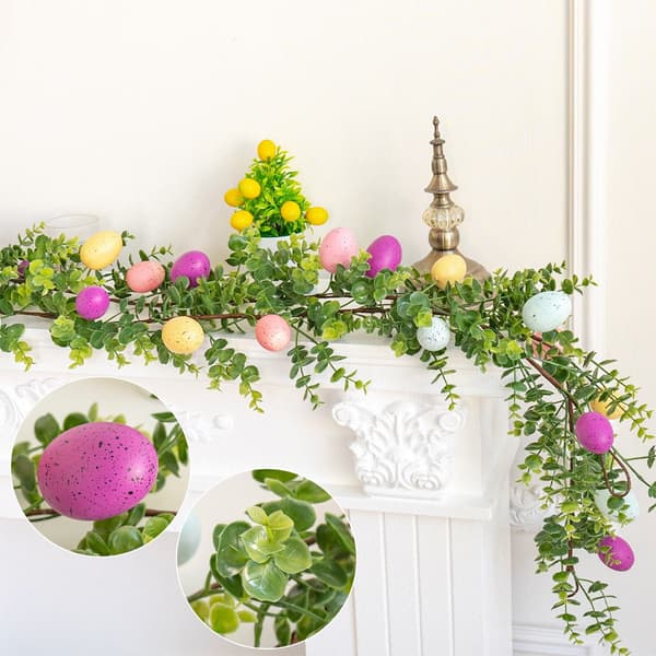 1/2-Pack Easter Garland 170 cm – Garland with Easter Eggs for Easter Decoration, Kitchen, Wall & Easter Party 2-Pack