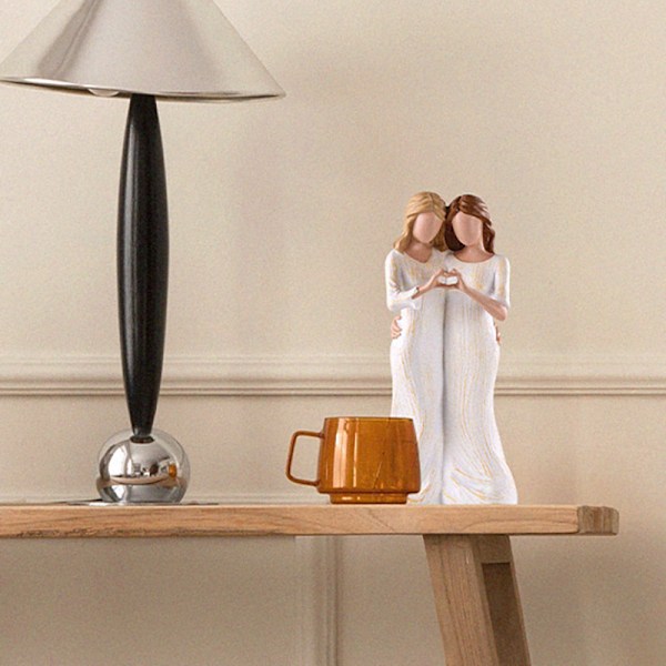 "Mamma och Dotter" Skulptur i Resin – Perfekt Present till Mors Dag, Födelsedag & Inredning