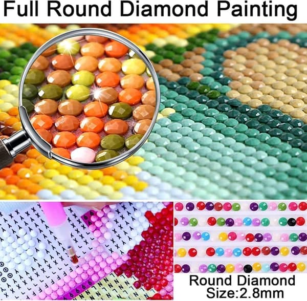 Diamond Painting - 5D DIY Diamantmaleri, 30x40cm (Fire årstider Træ)