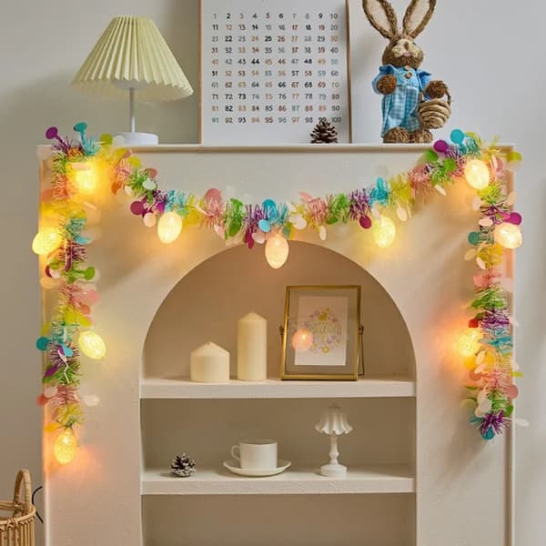 Easter Egg LED Light String 2m/4m with 10-20 Lights, Battery-Powered Decorative Lamp for Party and Home 2M 10LED-USB