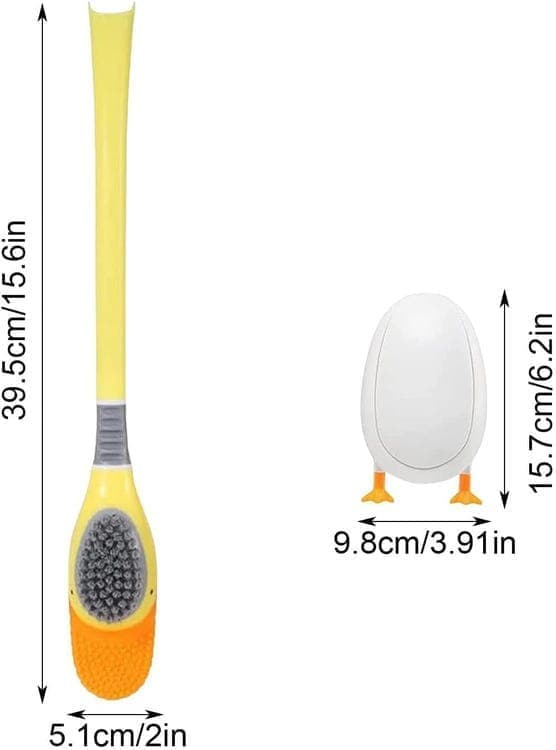 WC-harja säilytyskoukulla Yellow
