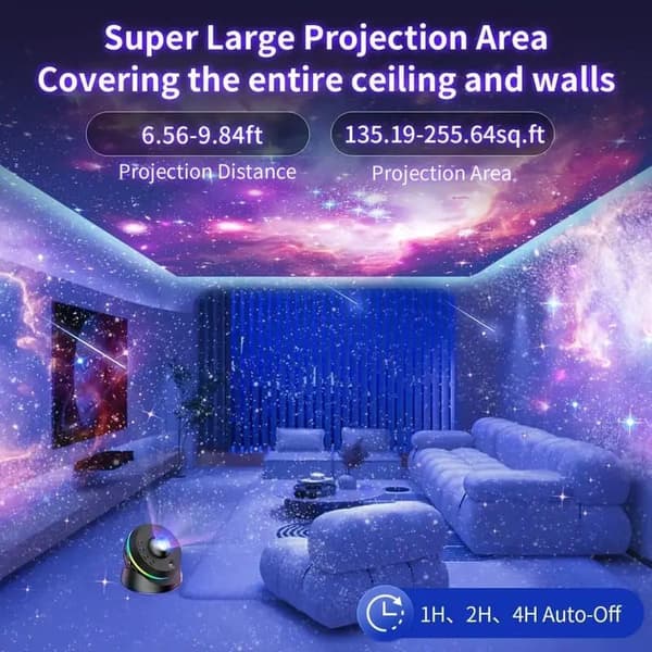 13-i-1 Galaxy Projektor – USB Natlampe Nebula Effekt – Rumlampe Stjerneprojektor sort