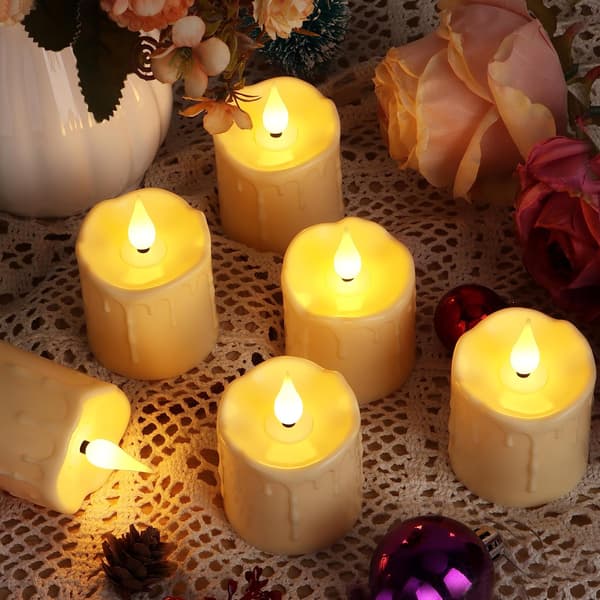 Rechargeable Flameless LED Candles, 6/12-pack with Flickering Flame, Remote Control and Timer for Home and Party
