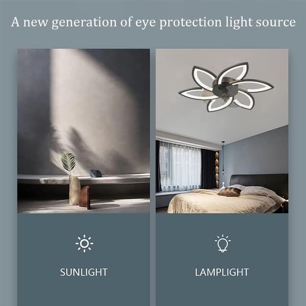 Modern Ceiling Fan 65 cm with Adjustable LED Lighting, 6 Speeds and Remote Control for Indoor Use Gold 78cm