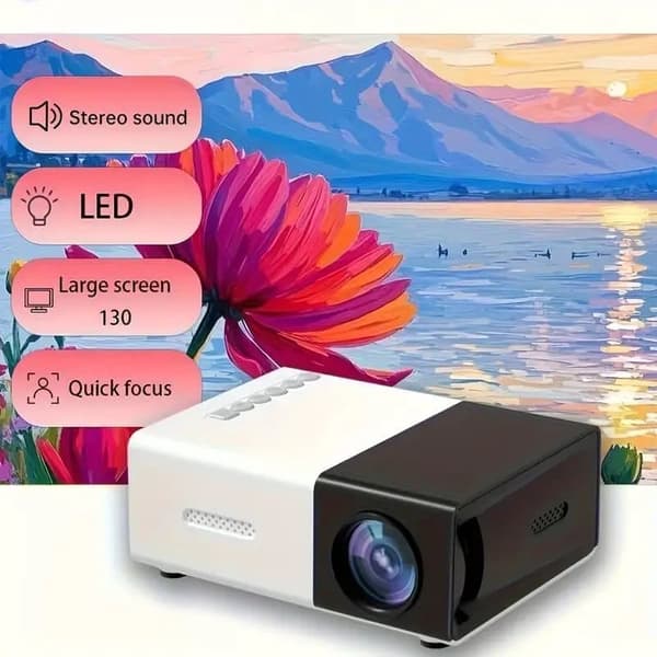 Mini Projektor 1080P HD med 3D Teknologi – USB/AV/IOS/Android Kompatibel