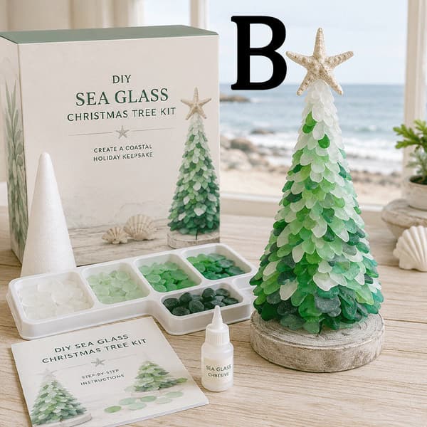 DIY Havsglas Julgranspysselkit - Serie B, Gör-din-egen Juldekoration Style 2