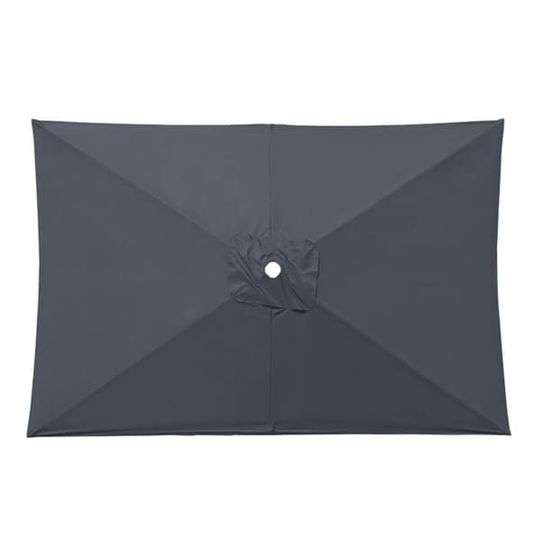 Erstatningsskærm til rektangulær parasol - 2x3 m (6,5x10 fod), 6 ribber i polyester (Uden stativ) Gray