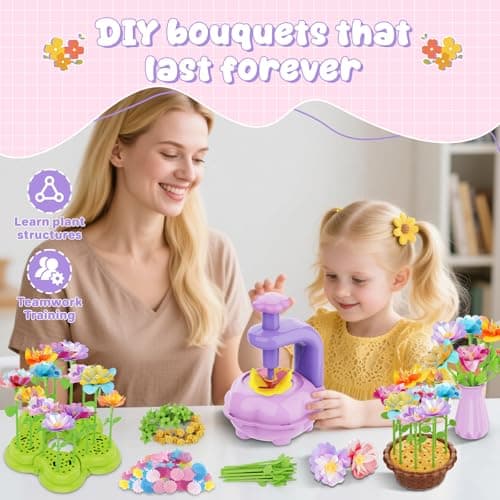 Creative Flower Fabric Set for Children Ages 4-8 | Educational Toy & Craft Workshop with Ready-Made Materials