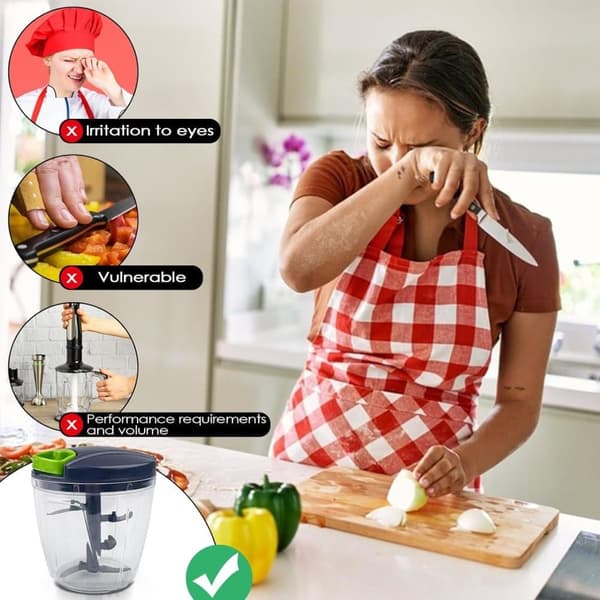 Mini Grøntsagshakker – Kompakt og Effektiv Madprocessor til Køkkenet 1000ML