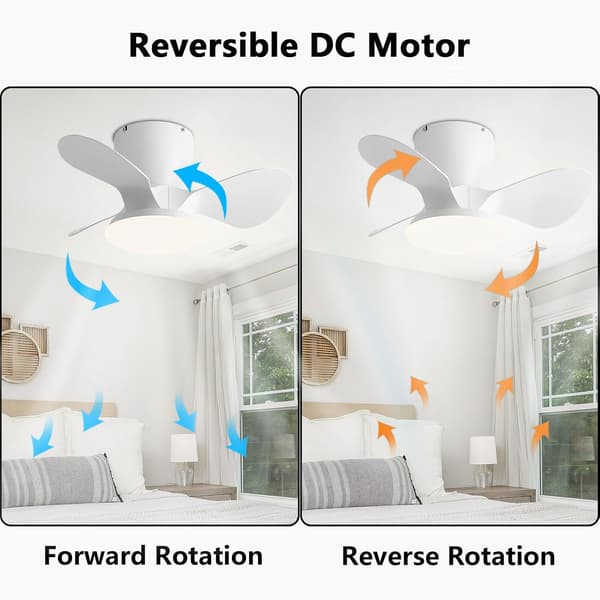 Ceiling fan with LED lighting 24 W, 6 speeds, 3 ABS blades, silent, remote control and wall switch Antique Bronze & Walnut 61cm-Remote Control