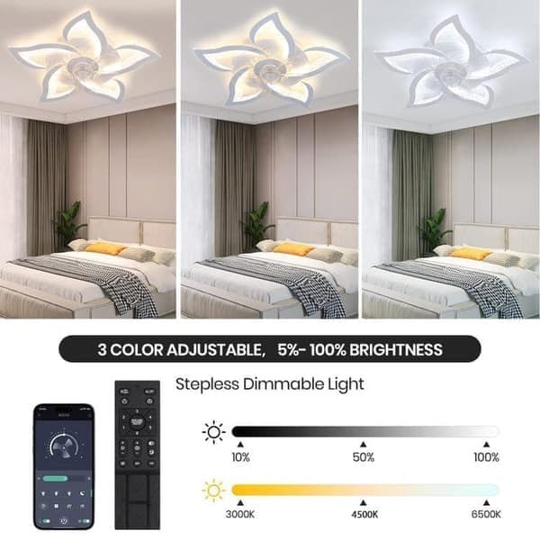 LED Lighting/Ceiling Fans Dimmable Ceiling Lamp Silent Fan Lamp, with Remote Control