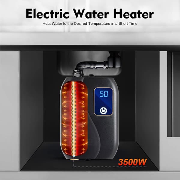 3500W Elektrisk Genomströmningsberedare - 77-122°F Justerbar för Kök Badrum