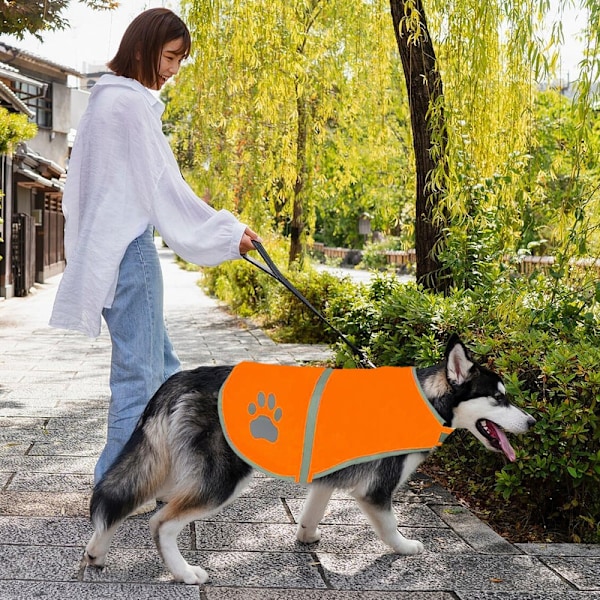 Reflexväst för Hund – Vattentät, Justerbar & Slitstark i Oxfordtyg för Hög Synlighet Dag & Natt Neonorange XL