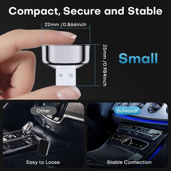 Trådløs CarPlay Adapter – 2-i-1 CarPlay og Android Auto Adapter, Plug & Play, Hurtig Auto-tilslutning