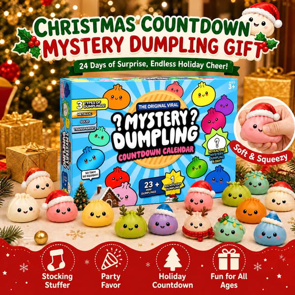 Julekalender 2026 – 24 Squishy Dumplings og Bao, Julekalender Mystery Box med bløde overraskelser til børn