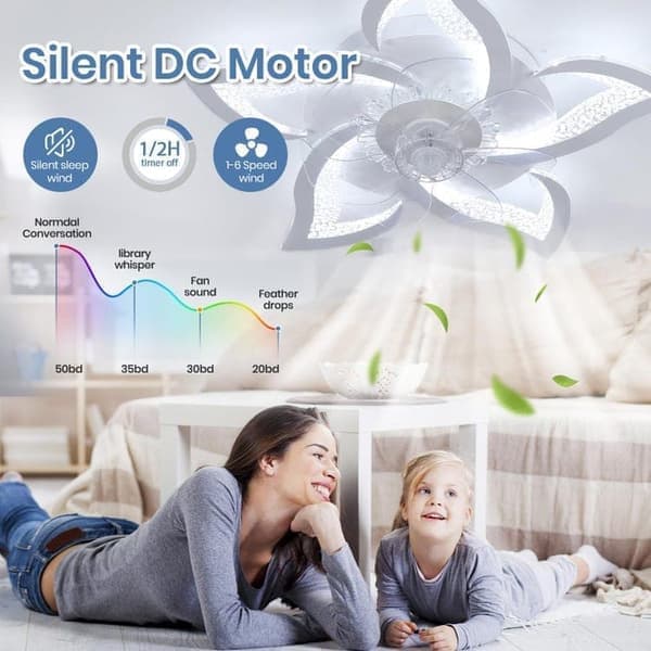 LED Lighting/Ceiling Fans Dimmable Ceiling Lamp Silent Fan Lamp, with Remote Control