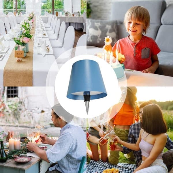 Uppladdningsbar lampskärm för flaska Blå