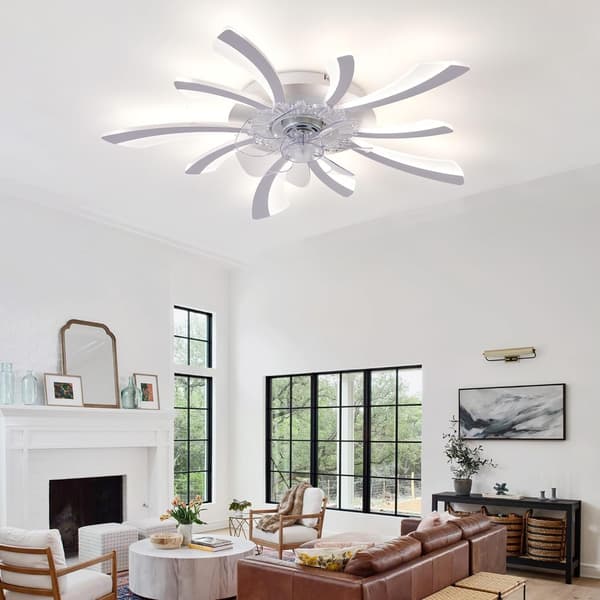 Modern Ceiling Fan 78 cm with Smart LED Lighting, 3 Color Temperatures and 6 Speeds White