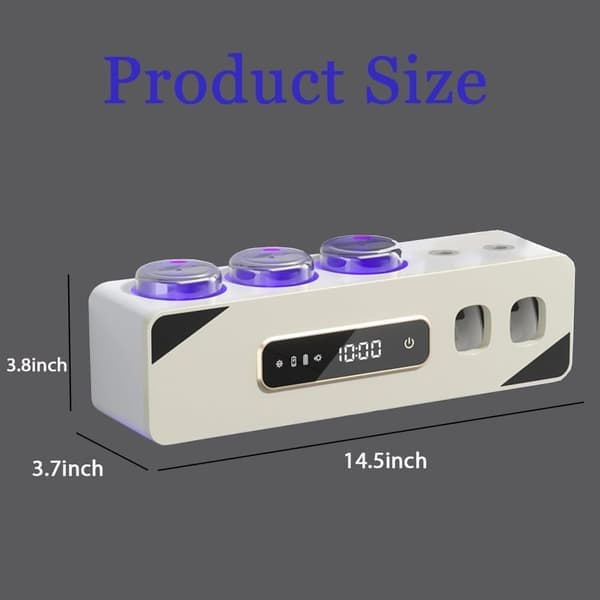 Automatic Toothpaste Dispenser & Toothbrush Holder – Wall-Mounted, Drill-Free Installation, USB Charging with Lithium Battery, Cleans Toothbrushes White