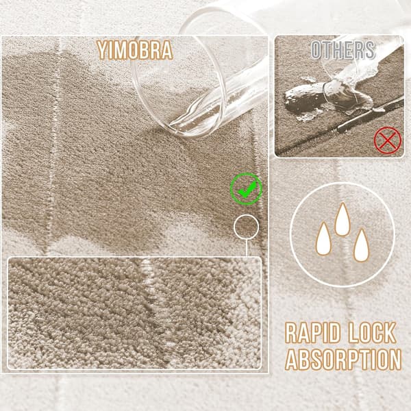 Memory Foam Bademåtte, Blød Absorberende og Hurtigtørrende, Skridsikker og Maskinvaskbar Måtte til Bruser og Badekar Camel 50x80cm