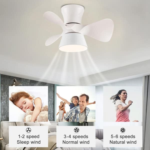 55 cm børneloftventilator med lys, fjernbetjening, 6 hastigheder, vendbar DC-motor timer ventilator Walnut