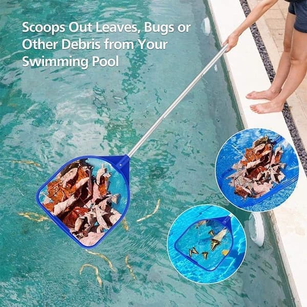 Pool Cleaning Net 160 cm with 5-piece Telescopic Pole – Leaf Rake for Ponds and Spas
