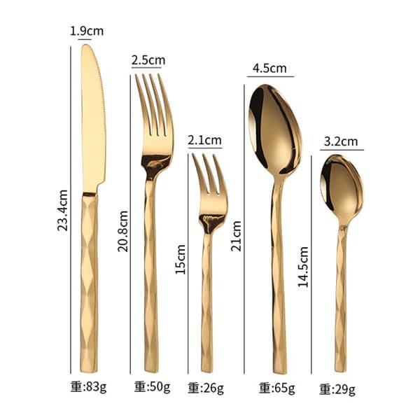 20-dele Luksus Bestiksæt i Rustfrit Stål, Spejlfinish, Elegant Bestik til Køkken, Bryllup & Reception