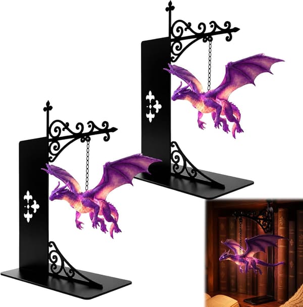1/2/3-pack Magic Dragon Lamp LED, Floating Bookshelf Lamp with Warm Light, Fantasy Decoration and Night Light 2PCS