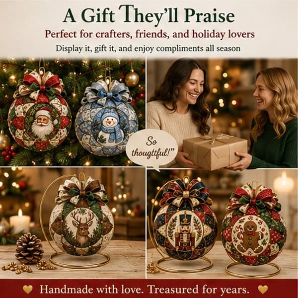 DIY Christmas Decoration Sewing Kit, Patchwork and Fabric for Christmas Tree, Creative Craft for Adults and Beginners Gingerbread man