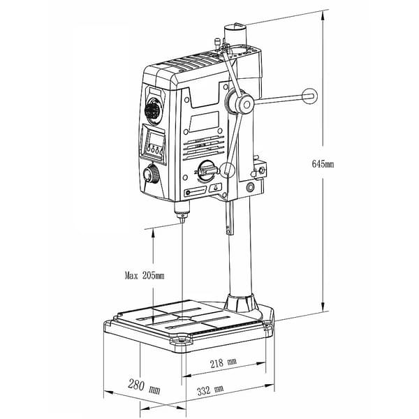 800W pelarborrmaskin - Kraftig pelarborrmaskin - BG-518801