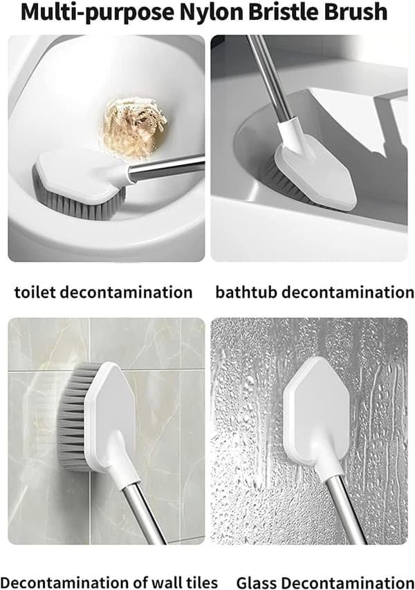 2-i-1 Toiletbørste med Ventileret Holder – Silikone- & Nylonbørster