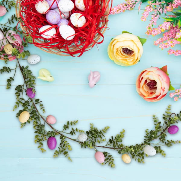 1/2-Pack Easter Garland 170 cm – Garland with Easter Eggs for Easter Decoration, Kitchen, Wall & Easter Party 2-Pack