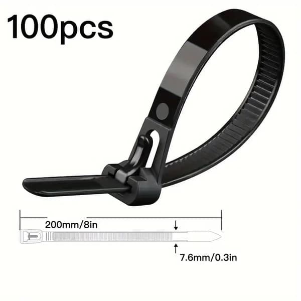 Kabelbånd velcro 100-pak