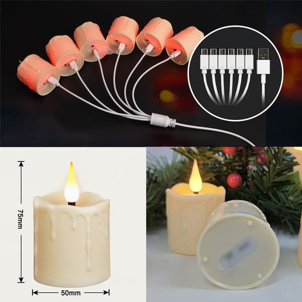 Rechargeable Flameless LED Candles, 6/12-pack with Flickering Flame, Remote Control and Timer for Home and Party