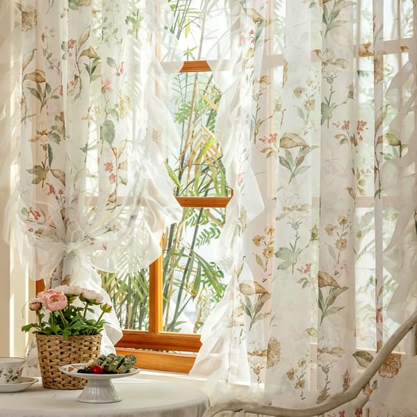 2-pack mörkläggningsgardiner - Kameliablommönster, kanaldesign för balkong sovrum - 132x160cm 132*160cm
