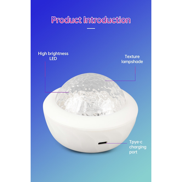 LED Starry Sky Projector for Kids – Rechargeable Night Light with Aurora Effect, 16 Light Effects & Remote Control vit
