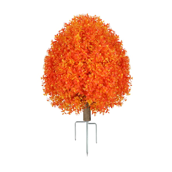 2-pak 65 cm kunstig buksbom-topiary - efterårsboligindretning - stil 5 Orange 2 Pack