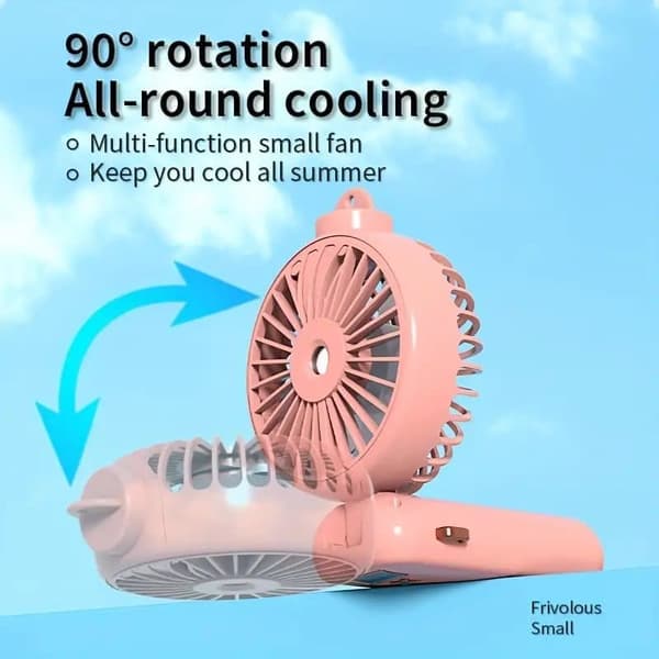 Håndflægte/Bordflægte – Genopladelig Bærbar Sprayflægte med USB og Digital Display sort