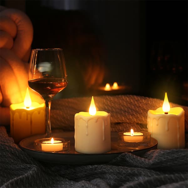 Rechargeable Flameless LED Candles, 6/12-pack with Flickering Flame, Remote Control and Timer for Home and Party