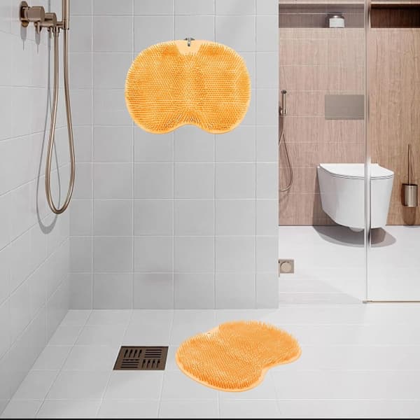 Fod- og rygskrubber til brusebadet Yellow 2 Piece