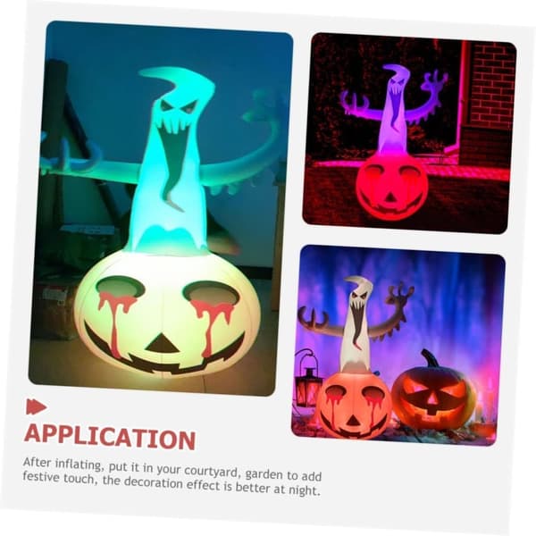 Uppblåsbar Halloween-spöke med pumpa och belysning - Utomhusdekor