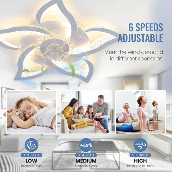 LED Lighting/Ceiling Fans Dimmable Ceiling Lamp Silent Fan Lamp, with Remote Control
