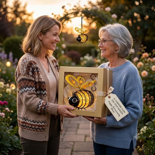 1/2/4-pack Hanging Solar Bee Lantern, Warm LED Lighting for Garden, Patio, Balcony, and Camping Yellow 1-PACK