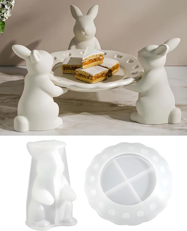 Easter Silicone Mold Casting Mold - Easter Bunny Mold for Plaster, Resin & DIY, Silicone Mold for Easter Decoration Hobby & Crafts