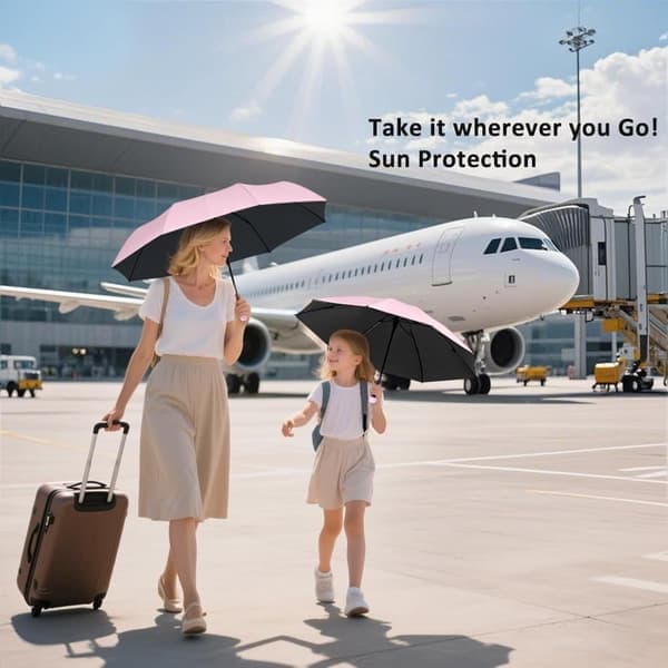 Automatic Folding Umbrella with UV Protection – Compact Windproof Umbrella for Sun & Rain rosa