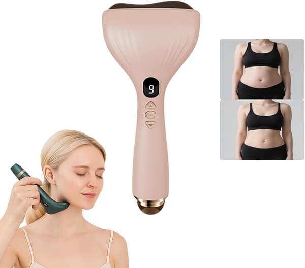 Lymfedrænage Massager – Gua Sha Bian Sten Massageværktøj Mod Cellulite Med 9 Varme- Og Vibrationsniveauer Til Helkropsskulptering