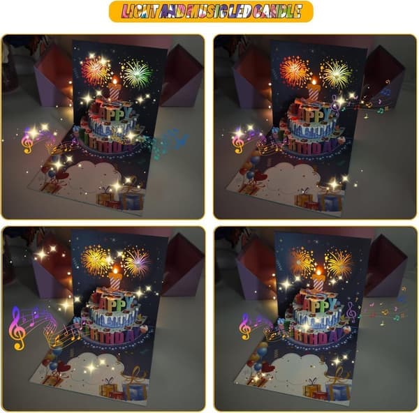 Musical Birthday Card 3D Gratulationskort – Fin Present