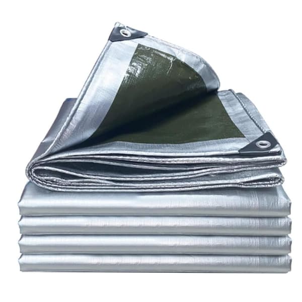 Vedenpitävä pressu silmukoilla 3x6 m Green and Silver